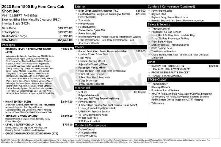 $33000 : Ram 1500 2023 4x4 Big Horn 4 image 10