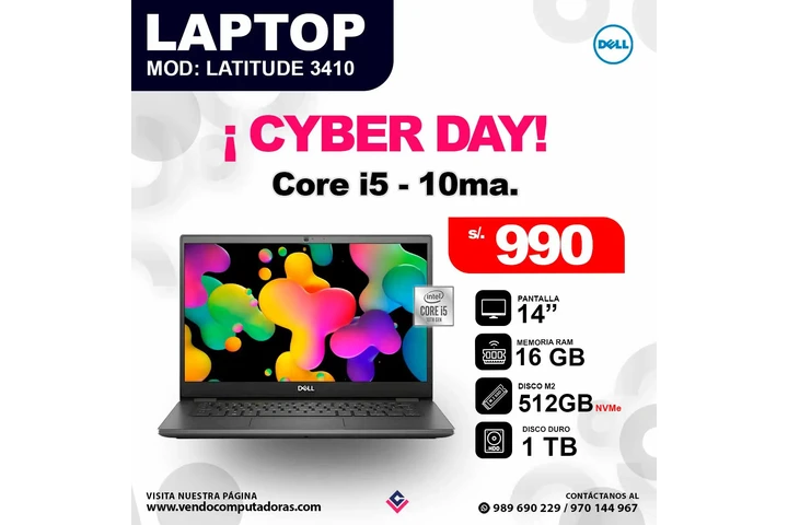 Laptop DELL latitude 3410 image 1