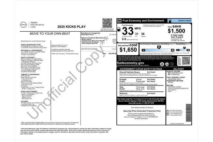 $20072 : Nissan Kicks Play 2025 S 4dr image 4