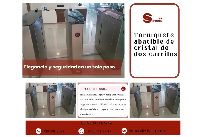 TORNIQUETE ABATIBLE DE CRISTAL image 1