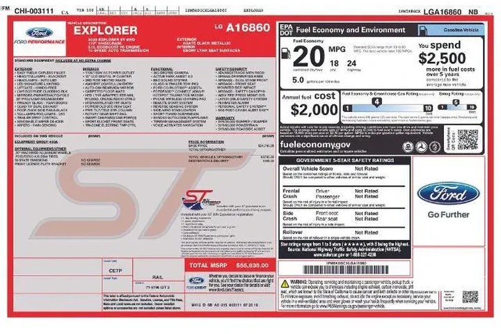 $31954 : Ford Explorer 2020 AWD ST 4d image 2