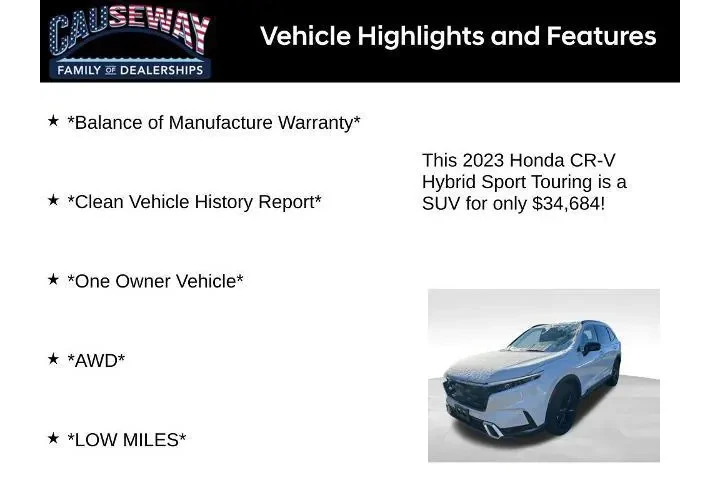 $34684 : Honda CR-V Hybrid 2023 AWD S image 2