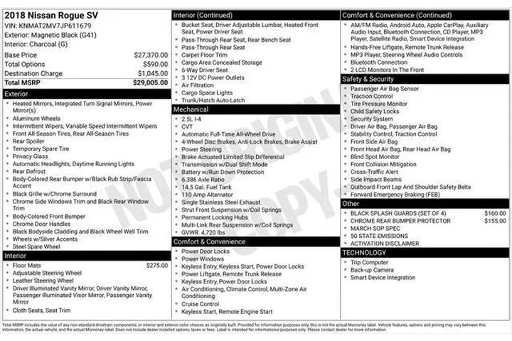 $11215 : Nissan Rogue 2018 AWD SV 4dr image 4