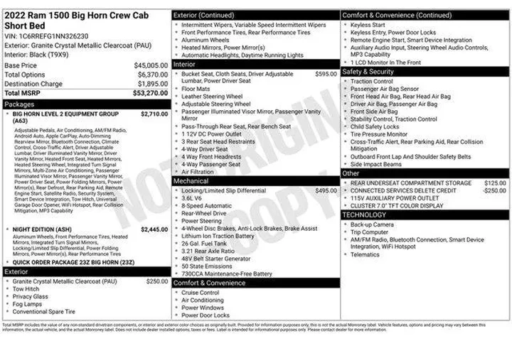 $26996 : Ram 1500 2022 4x2 Big Horn 4 image 3