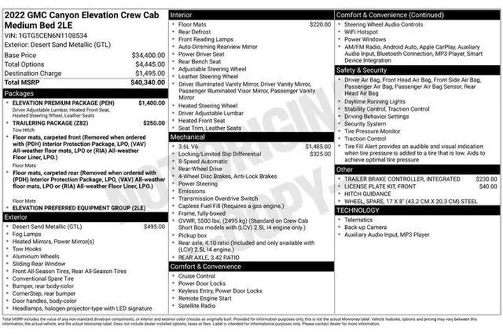 $30998 : GMC Canyon 2022 4x2 Elevatio image 2