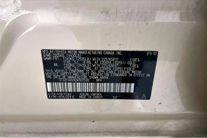 $7991 : Toyota RAV4 2012 Base 4dr SU image 8