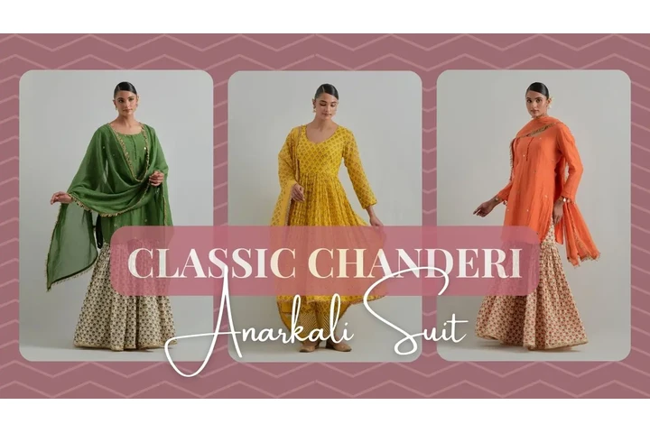 $199 : Buy Chanderi Anarkali Suit image 1