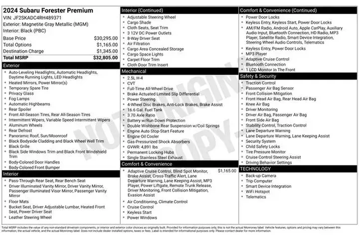 $28727 : Subaru Forester 2024 AWD Pre image 3