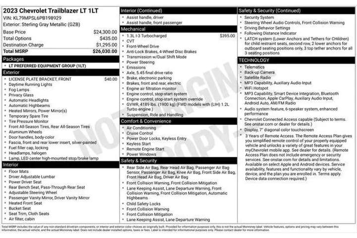 $18998 : Chevrolet Trailblazer 2023 L image 2