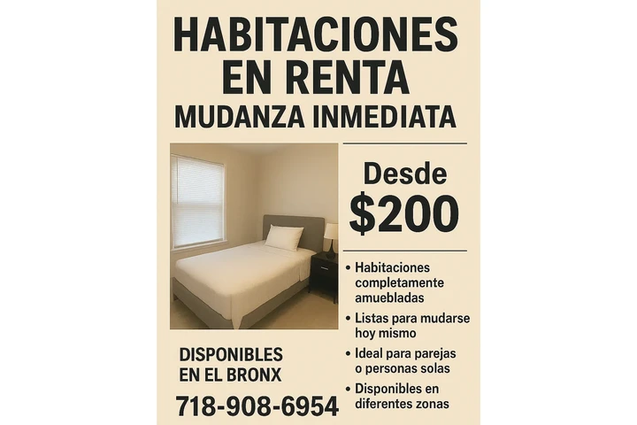 $200 : 🚨 ¡Cuartos en el Bronx! 4RENT image 1