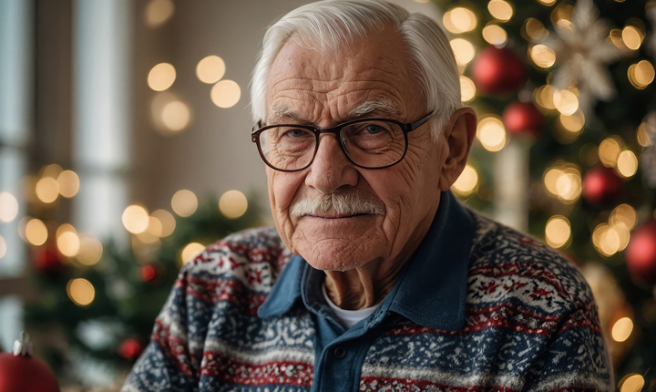 Adulto mayor en Navidad 