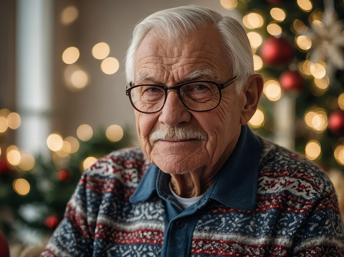 Adulto mayor en Navidad 