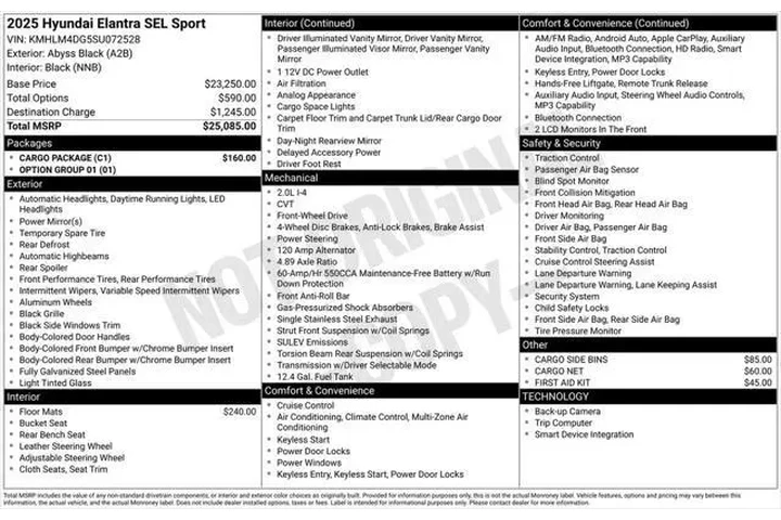 $22100 : Hyundai ELANTRA 2025 SEL Spo image 2