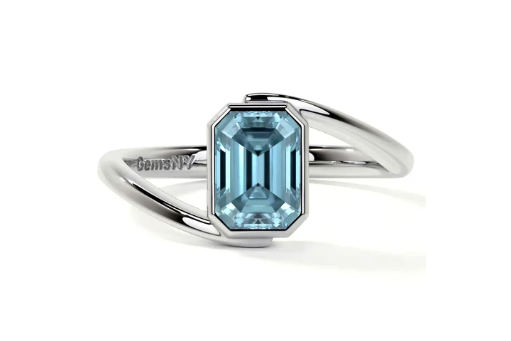 $1850 : Emerald Cut Aquamarine Ring image 1
