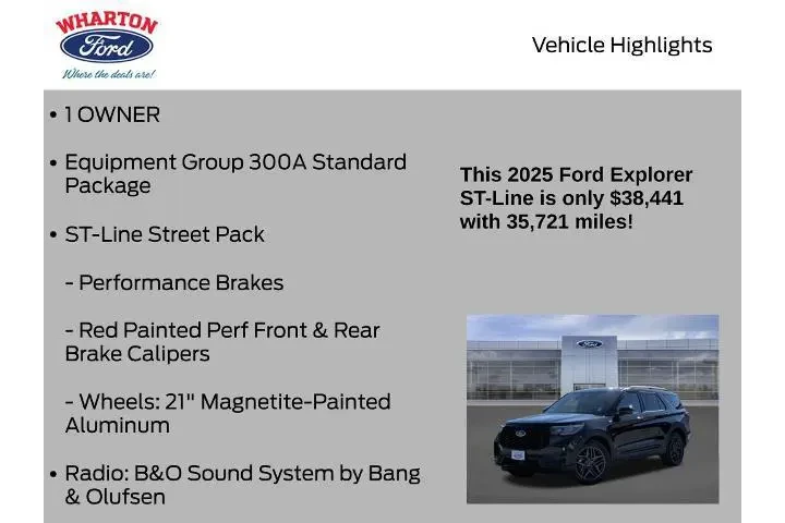 $38441 : Ford Explorer 2025 AWD ST-Li image 5