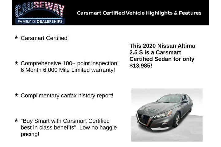 $13985 : Nissan Altima 2020 2.5 S 4dr image 2