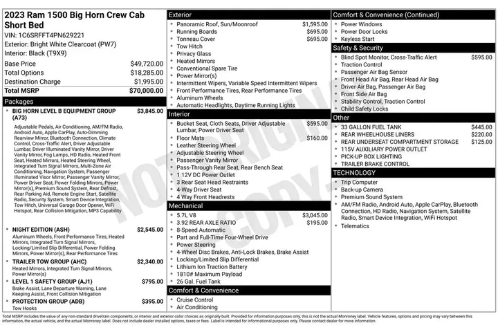 $38339 : Ram 1500 2023 4x4 Big Horn 4 image 2