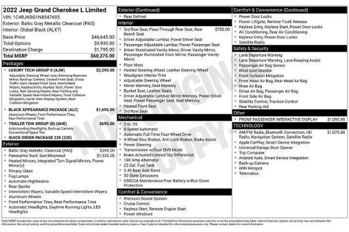 $36991 : Jeep Grand Cherokee L 2022 4 image 6