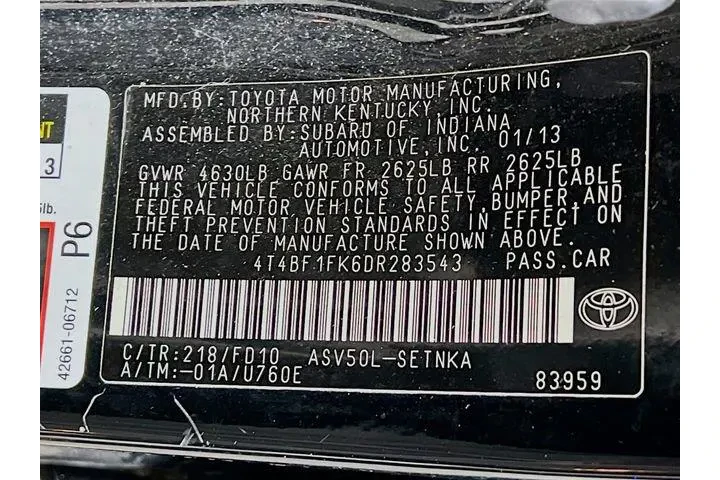 $11975 : Toyota Camry 2013 LE 4dr Sed image 8