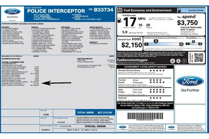 $13750 : 2017 Explorer Police Intercep image 8