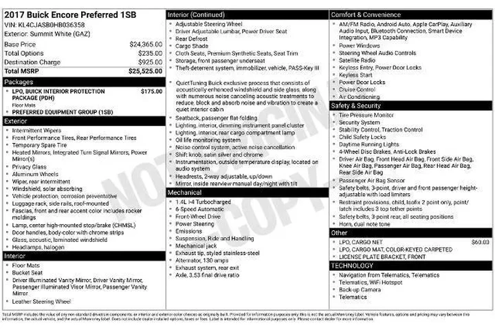 $8500 : Buick Encore 2017 Preferred image 3