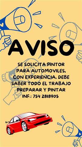 URGENTE PINTOR DE AUTOS image 1