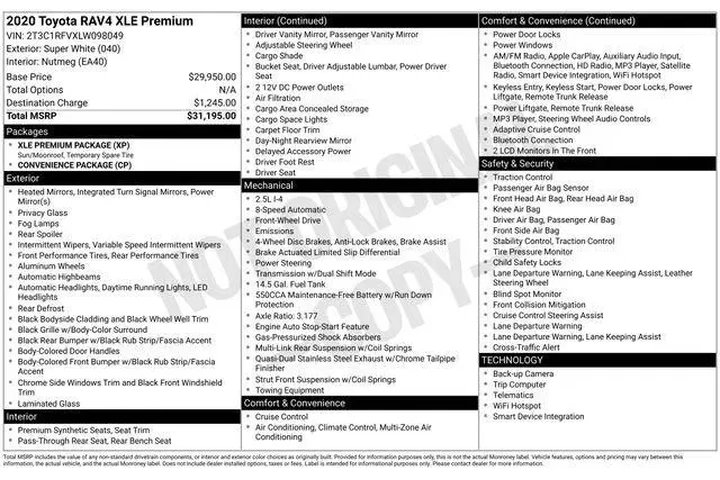 $23995 : Toyota RAV4 2020 XLE Premium image 9