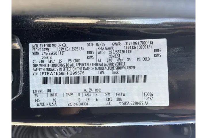 $17981 : Ford F-150 2015 4x4 Platinum image 5