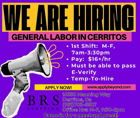 General Labor Needed Cerritos image 1