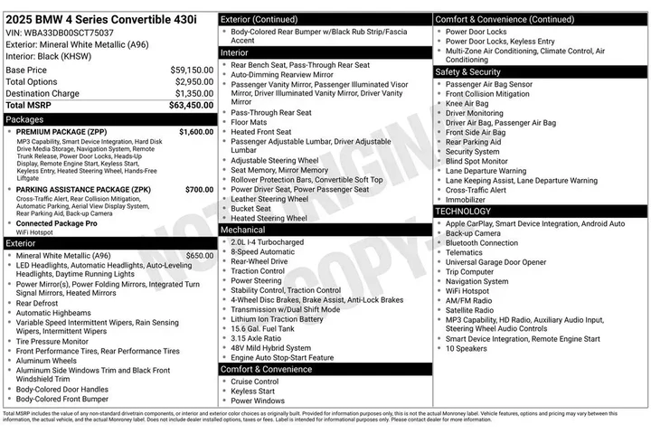 $36501 : BMW 4 Series 2025 430i 2dr C image 2