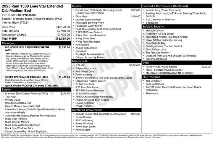 $32175 : Ram 1500 2023 4x2 Big Horn 4 image 7