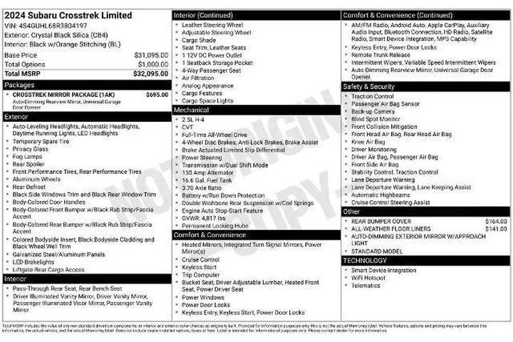 $27500 : Subaru Crosstrek 2024 AWD Li image 3