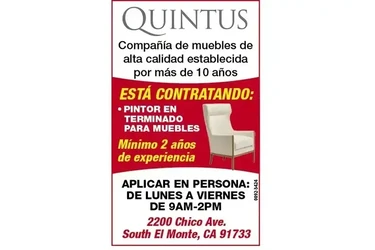 COMPAÑÍA DE MUEBLES, Solicita en Los Angeles