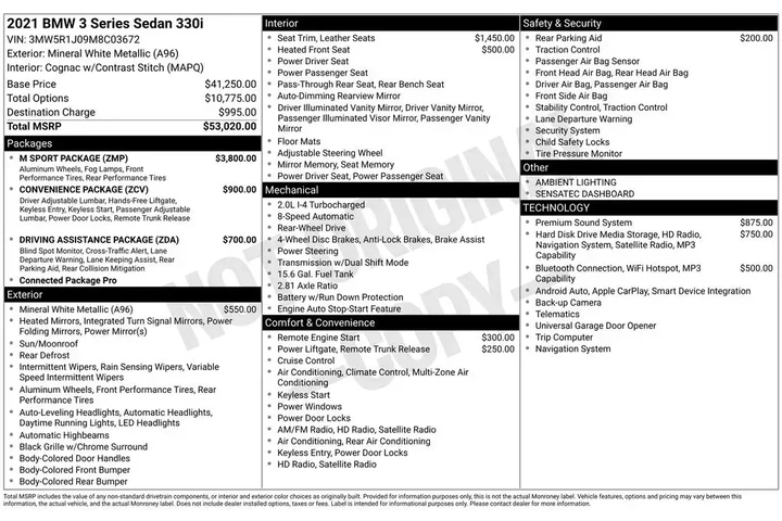 $22500 : BMW 3 Series 2021 330i 4dr S image 2