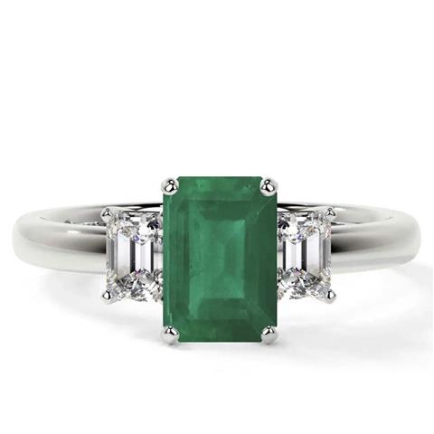 $2188 : Three Stone Emerald Cut Ring image 1