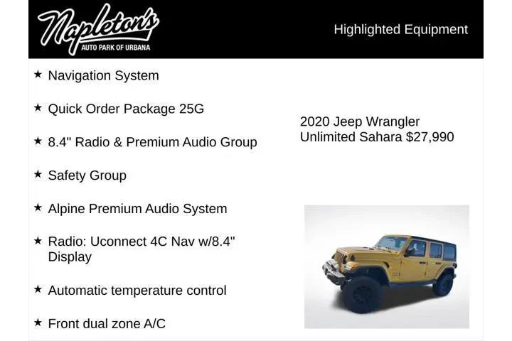 $27990 : Jeep Wrangler Unlimited 2020 image 4