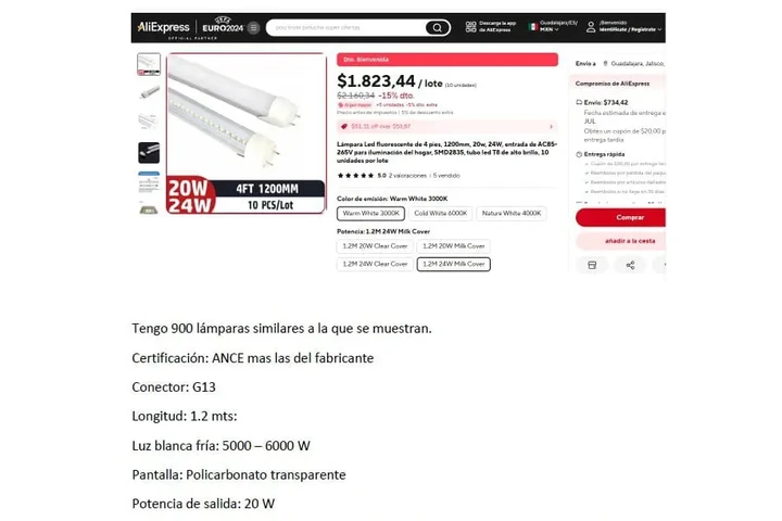 $135 : Lamparas de LED image 4