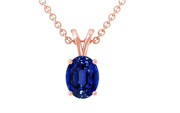 $6445 : Sapphire Rose Gold Necklace image 4
