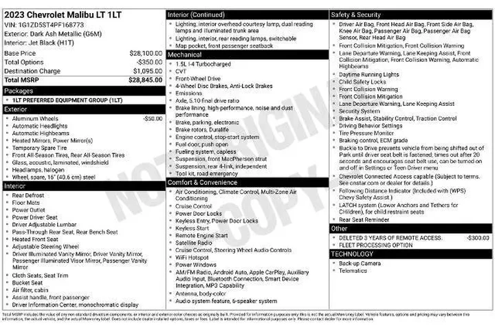 $18900 : Chevrolet Malibu 2023 LT 4dr image 2