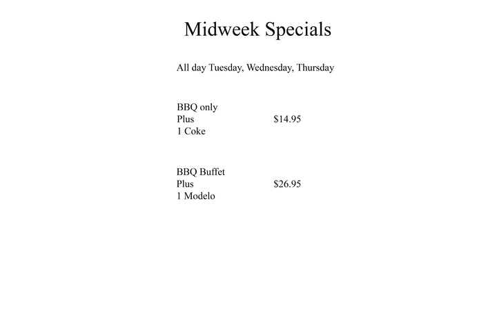 Midweek Specials image 2