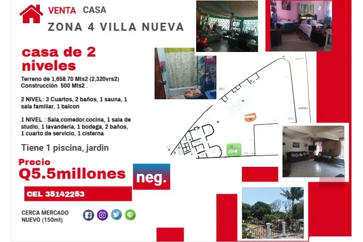 $700000 : VENTA casa zona 4 villa nueva image 1