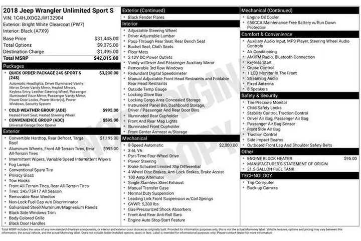 $25549 : Jeep Wrangler Unlimited 2018 image 9