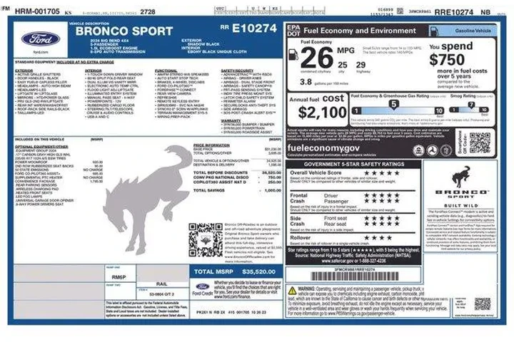 $26998 : Ford Bronco Sport 2024 AWD B image 2