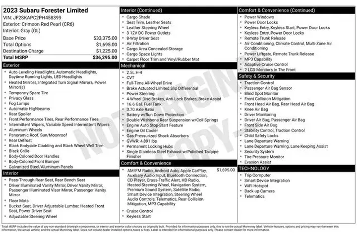 $26500 : Subaru Forester 2023 AWD Lim image 3