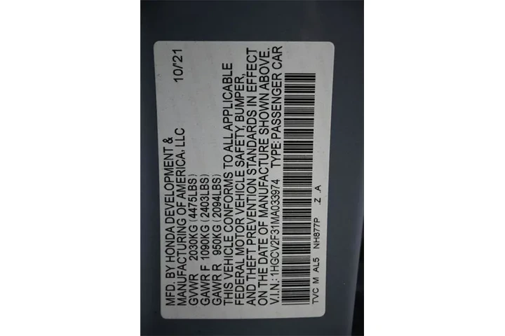 $24400 : Honda Accord 2021 Sport 4dr image 4