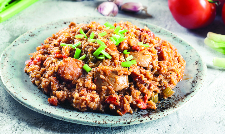 Jambalaya de pollo y jamón