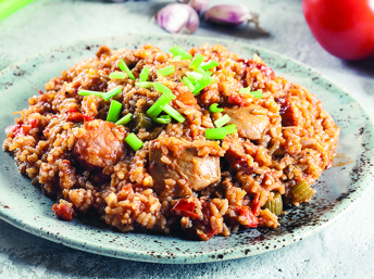 Jambalaya de pollo y jamón