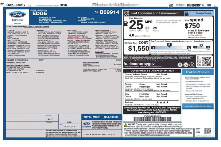 $15947 : Ford Edge 2019 SEL 4dr Cross image 3