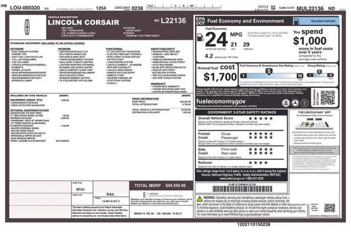 $26500 : Lincoln Corsair 2021 AWD Sta image 2