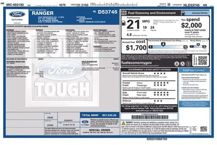 $26470 : Ford Ranger 2022 4x4 XL 4dr image 2